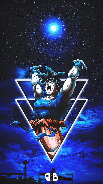 Goku Genkidama, dragonball, blue, dragonballz, manga, anime HD phone wallpaper