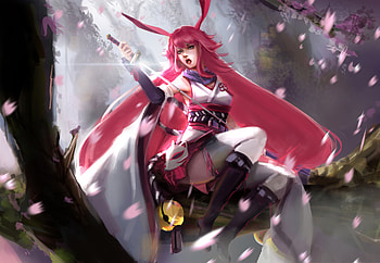 Gyakushinn Miko Yae Sakura , anime-girl, anime, artist, artwork, digital-art, artstation HD wallpaper