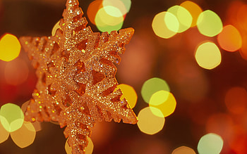 Star of cristmas, color, refection, colors, reflections, star, decoration, fantasy, abstract, light, lights, christmas, decorations HD wallpaper