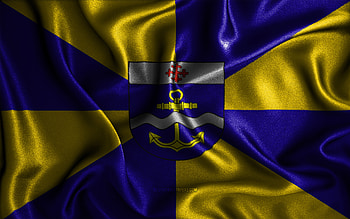 Itajai flag, , silk wavy flags, brazilian cities, Day of Itajai, Flag of Itajai, fabric flags, 3D art, Itajai, cities of Brazil, Itajai 3D flag HD wallpaper