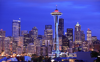 Seattle skyline sunrise HD wallpaper