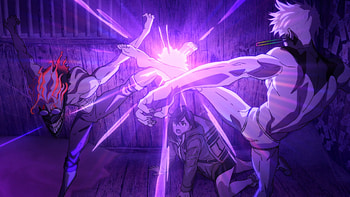Dandadan Showdown: Ken, Momo & Jin in Intense Anime Action, Anime, Dandadan, Ken Takakura, Momo Ayase, Jin Enjouji HD wallpaper