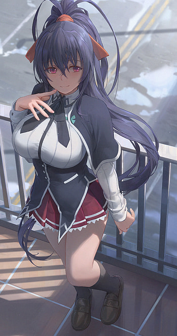 Anime highschool dxd himejima akeno style (yohan1754) single long hair tall 725263 en, 2160x4096 HD phone wallpaper