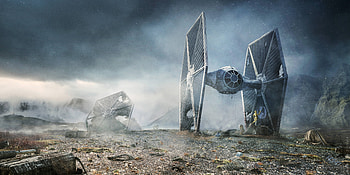 Scifi C 3PO R2 D2 Star Wars TIE Fighter, star-wars, artist, artwork, digital-art HD wallpaper