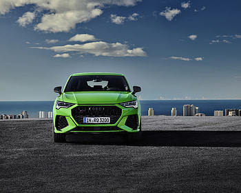 Front-view, Green Audi Q3, 2019 HD wallpaper