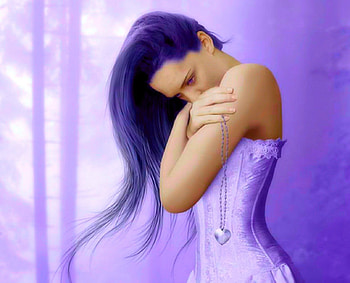 Bring back my heart, purple, fantasy, art, girl, hair HD wallpaper