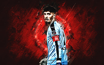 Altay Bayindir, Turkey national football team, Turkish football player, portrait, red stone background, grunge art, Turkey, football HD wallpaper