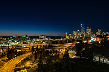 City Lights, Cities, Architecture, Usa, Night City, United States, Street, Seattle HD wallpaper