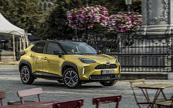2021, Toyota Yaris Cross Elegant, front view, exterior, new gold Yaris Cross, Japanese cars, Toyota HD wallpaper