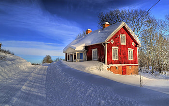 Building, Nature, , House, Scenic, Snow, Winter HD wallpaper