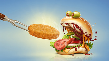 Artwork, Hamburgers HD wallpaper