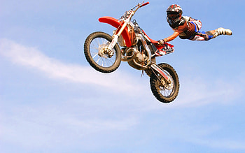 Motocross bike stunt, , Wheeling action, High-flying jumps HD wallpaper