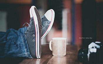 Miscellanea, Miscellaneous, Legs, Sneakers, Cup, Mood, Shoes HD wallpaper