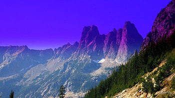 Liberty Bell Mountain, abstract, color, washington, , mountains HD wallpaper