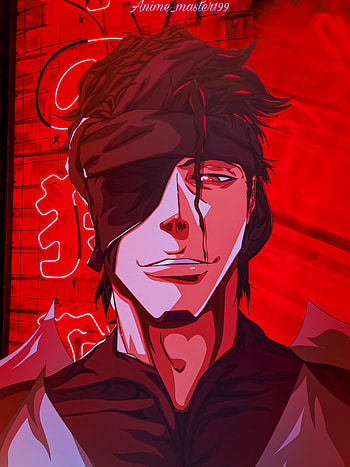 Aizen, red, art, ichigo, bleach HD phone wallpaper