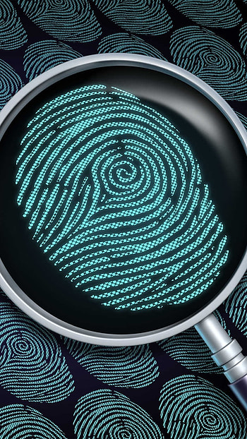 Fingerprint, Magnifying Glass, Background HD phone wallpaper