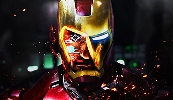 Iron man, helmet, superhero, art HD wallpaper