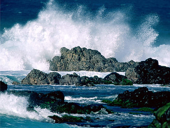 Nature, Stones, Sea, Waves, Spray HD wallpaper