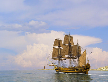 sailboat, sea, sky HD wallpaper