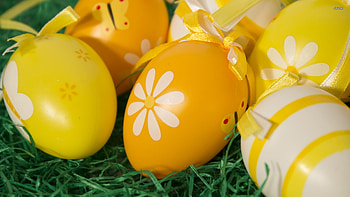Easter Eggs, Yellow, Eggs, Easter HD wallpaper