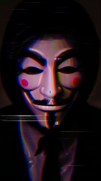Anonymous Glitch: A Striking , anonymous, mask, Digital Art, glitch HD phone wallpaper