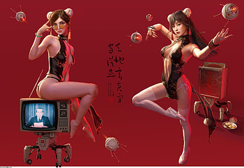 :), girl, kongfu, yuan yuan, red, fantasy HD wallpaper