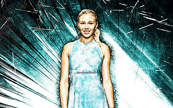 Amanda Anisimova, grunge art, american tennis players, WTA, blue abstract rays, tennis, fan art, Amanda Anisimova HD wallpaper