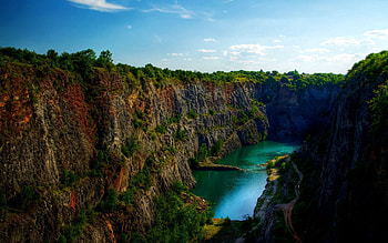 Nature, Rivers, Grass, Mountains, Sea, Evening, Handsomely, It's Beautiful HD wallpaper