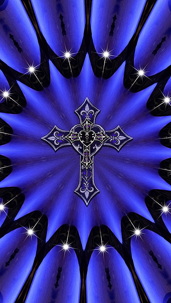 Electric, electric blue, Jesus, cross HD phone wallpaper