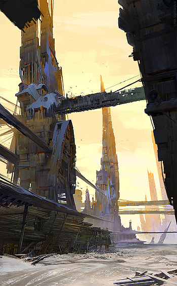 Art, City, Building, Fiction, That's Incredible, Ruin, Ruins HD phone wallpaper