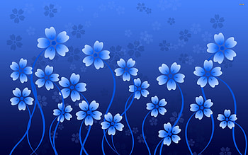 Blue Flower Abstract, other, blue, Abstract, flowers HD wallpaper