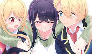 Oshi no Ko : Ruby, Ai & Aquamarine Hoshino Trio, Anime, Oshi no Ko, Ruby Hoshino, Ai Hoshino, Aquamarine Hoshino HD wallpaper