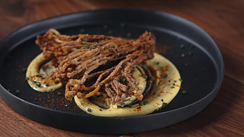 Enoki blooms recipe, Creative dish, Food and wine pairing, Exquisite presentation HD wallpaper