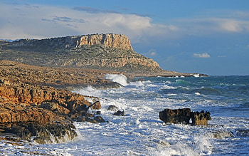 Coast of Cyprus, Cyprus, sea, rocks, coast HD wallpaper