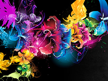 Abstract flower, girl, doll, anime, fantasy HD wallpaper