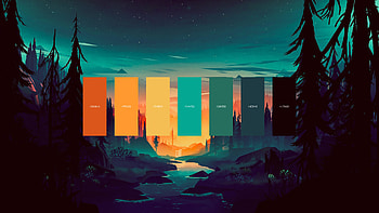 Color Palette, Among trees, Active , backgrounds HD wallpaper