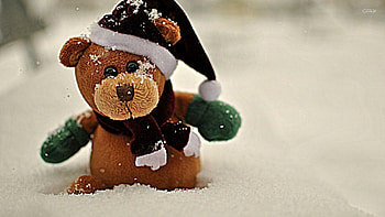Christmas Teddy In Snow, Christmas, In, Teddy, Snow HD wallpaper
