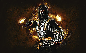 Shirai Ryu, Mortal Kombat Mobile, Shirai Ryu MK Mobile, Mortal Kombat, brown stone background, Mortal Kombat Mobile characters, grunge art, Shirai Ryu Mortal Kombat HD wallpaper