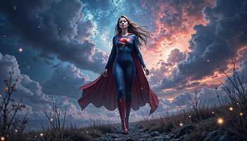 Supergirl Soars Above The Stars, supergirl, superheroes, artwork, art, digital-art, ai, deviantart HD wallpaper