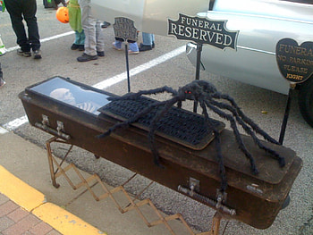 CREEEEPPPY, halloween, spider, funny, coffin HD wallpaper