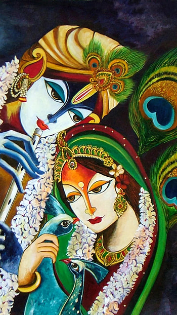 Radha Krishna , Beautiful, Radha Krishna Painting HD phone wallpaper