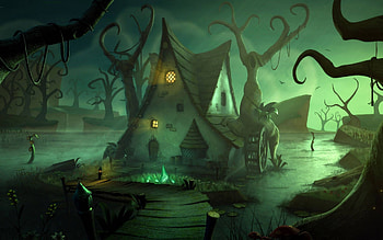 the house in the woods, fog, forest, haunted, house HD wallpaper