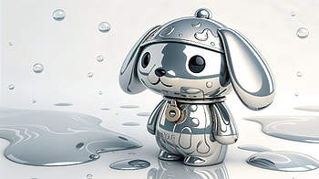 Pompompurin Ultra : A Charming Metallic Pup!, Pompompurin, sanrio, dog, toy, silver HD wallpaper