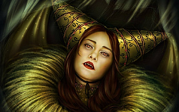 Dark Queen, face, vampire, fantasy, woman HD wallpaper