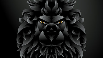 Dark Black Lion Illustration, lion, illustration, artist, artwork, digital-art, behance, dark, black HD wallpaper