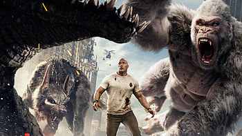 Rampage, Gorilla, wolf, chinese poster, 2018 movie HD wallpaper