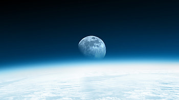 The Moonrise, blue, white, moon, clouds, sky, moonrise HD wallpaper