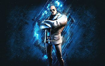 Fortnite Henchman with glasses Skin, Fortnite, main characters, blue stone background, Henchman with glasses, Fortnite skins, Henchman with glasses Skin, Henchman with glasses Fortnite, Fortnite characters HD wallpaper
