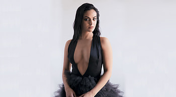 Hot, actress, black dress, Camila Mendes HD wallpaper