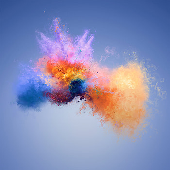 Colorful splashes, abstract, Huawei Honor 7x, stock HD phone wallpaper